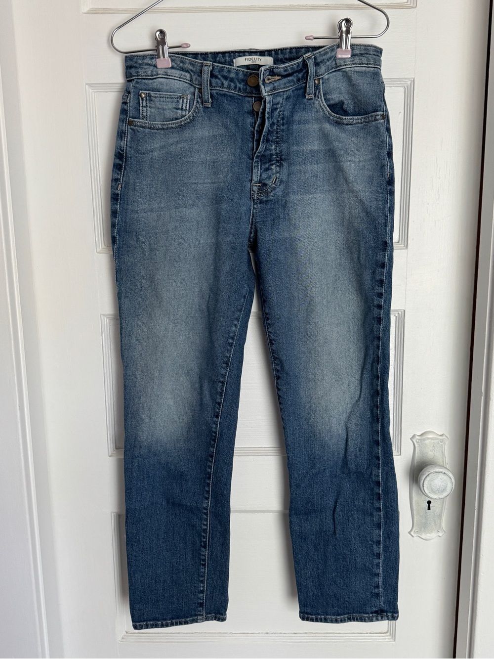 Fidelity Denim Jimmy Boyfriend Jeans Size 27 Medium Wash Button Fly